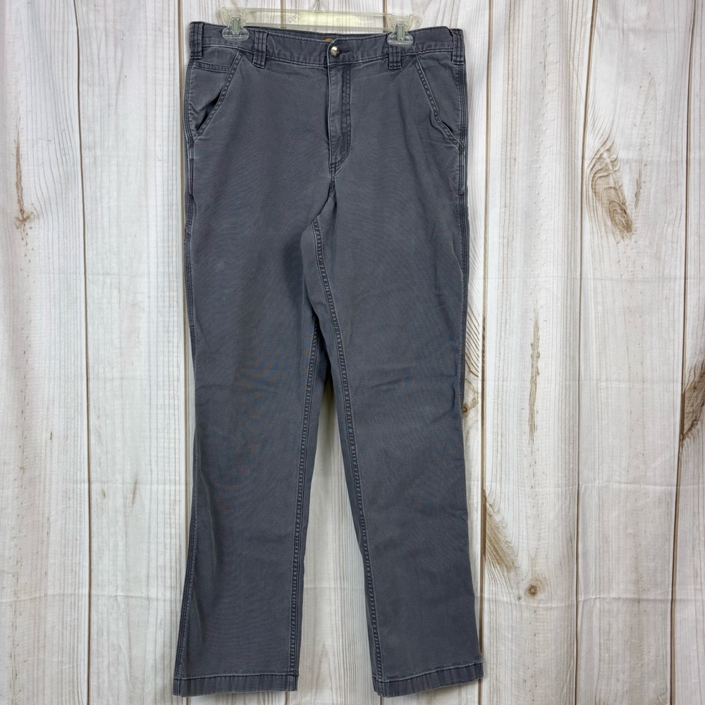 Carhartt Mens Casual Pants Utility Work Everyday Comfort Jeans Gray Size 35x24
